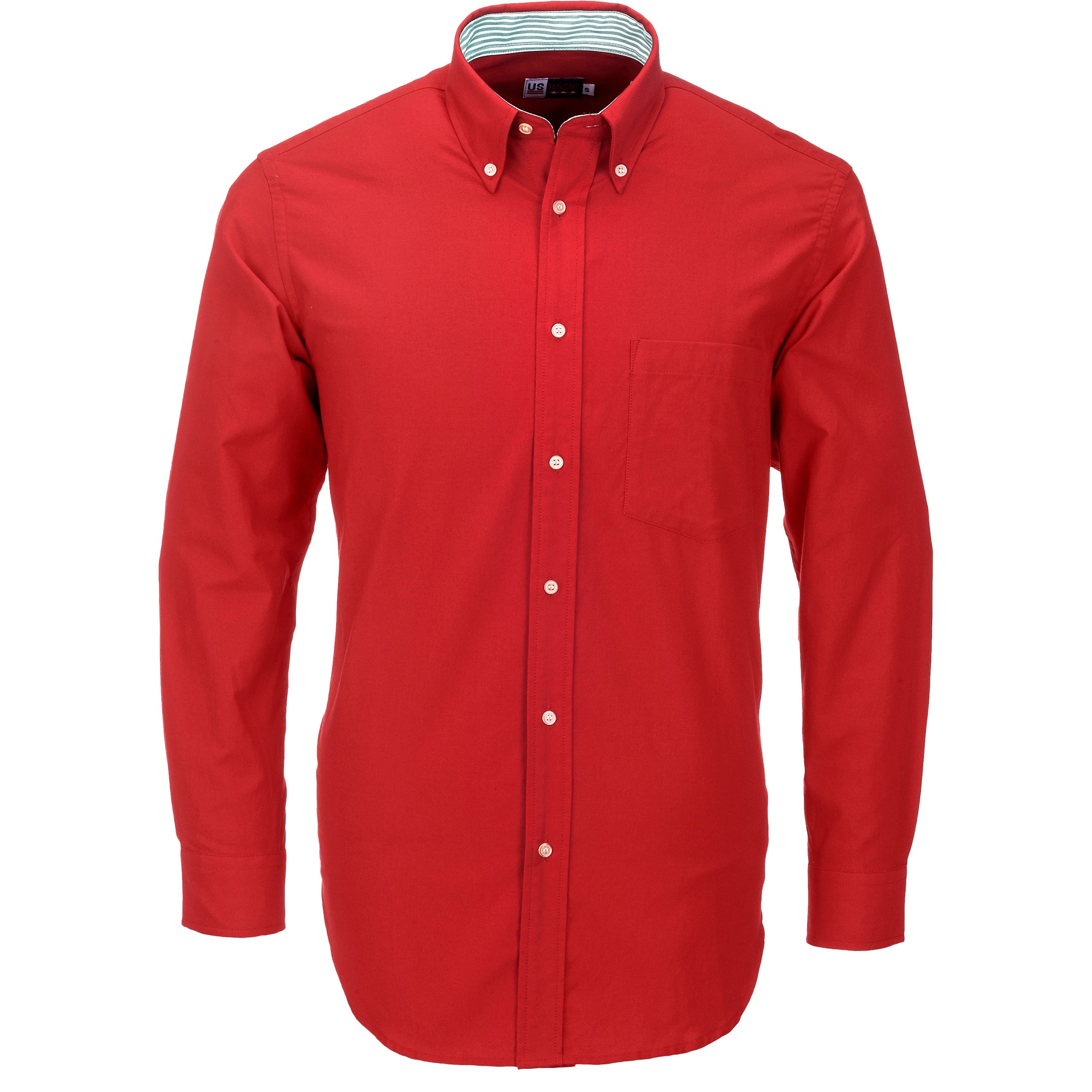 Mens Long Sleeve Aspen Shirt-L-Red-R
