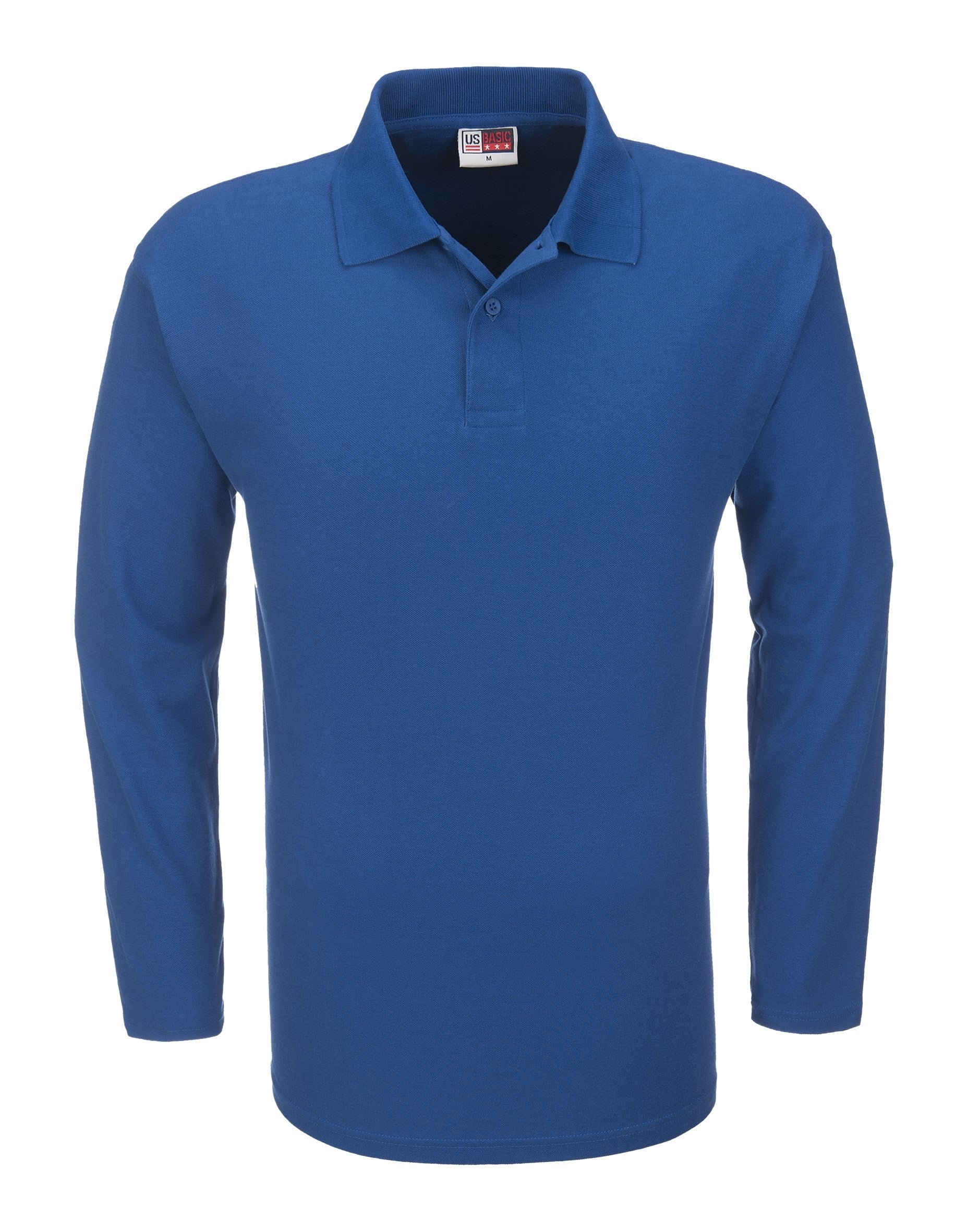 Mens Long Sleeve Boston Golf Shirt - Black Only-2XL-Blue-BU