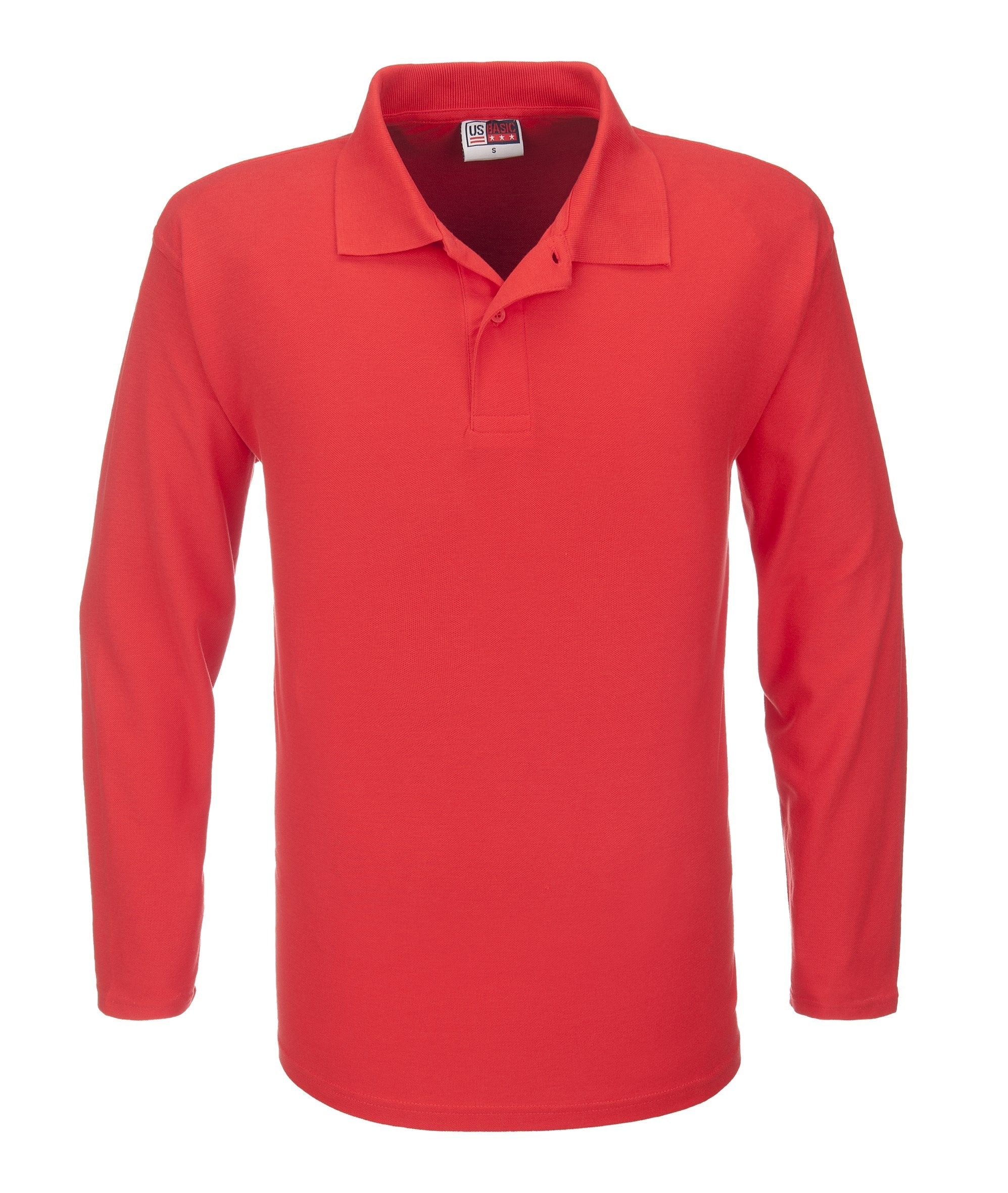 Mens Long Sleeve Boston Golf Shirt - Black Only-2XL-Red-R