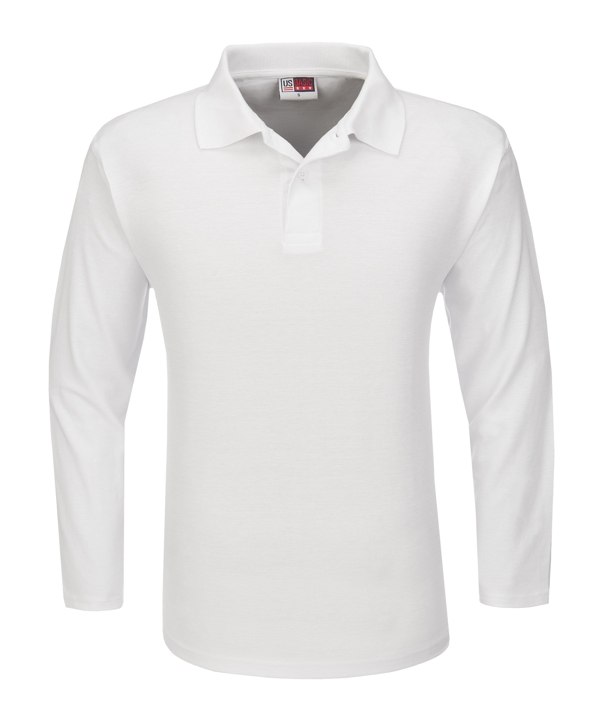 Mens Long Sleeve Boston Golf Shirt - Black Only-2XL-White-W
