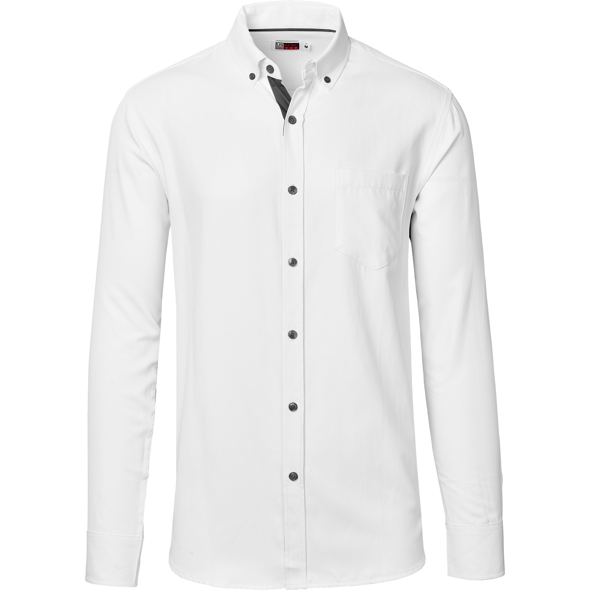 Mens Long Sleeve Casablanca Shirt - Navy Only-L-Charcoal-C