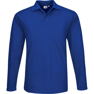 Mens Long Sleeve Elemental Golf Shirt-2XL-Blue-BU