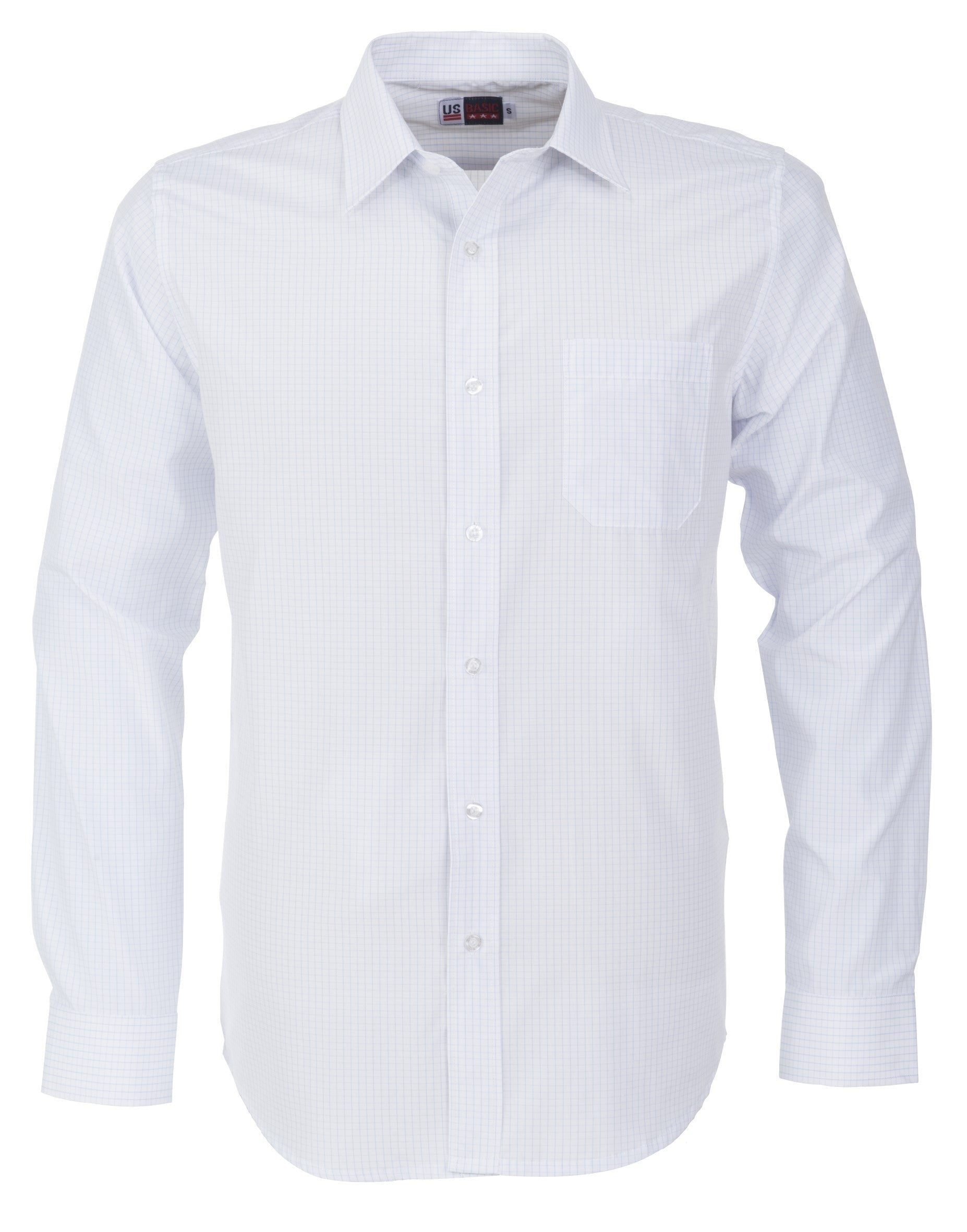 Mens Long Sleeve Huntington Shirt - Black Only-2XL-White With Light Blue-WLB