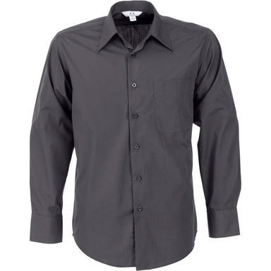 Mens Long Sleeve Metro Shirt - Grey Only-L-Grey-GY