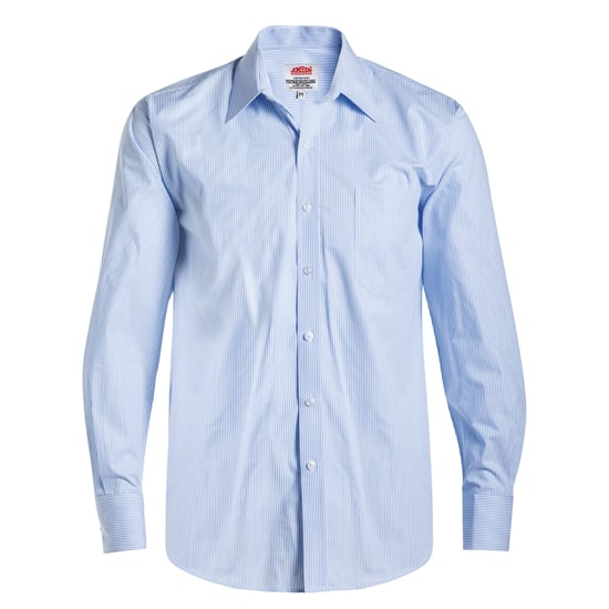 Men’s Long Sleeve Office Work Shirt Blue Stripe / 2XL - High Grade Shirts