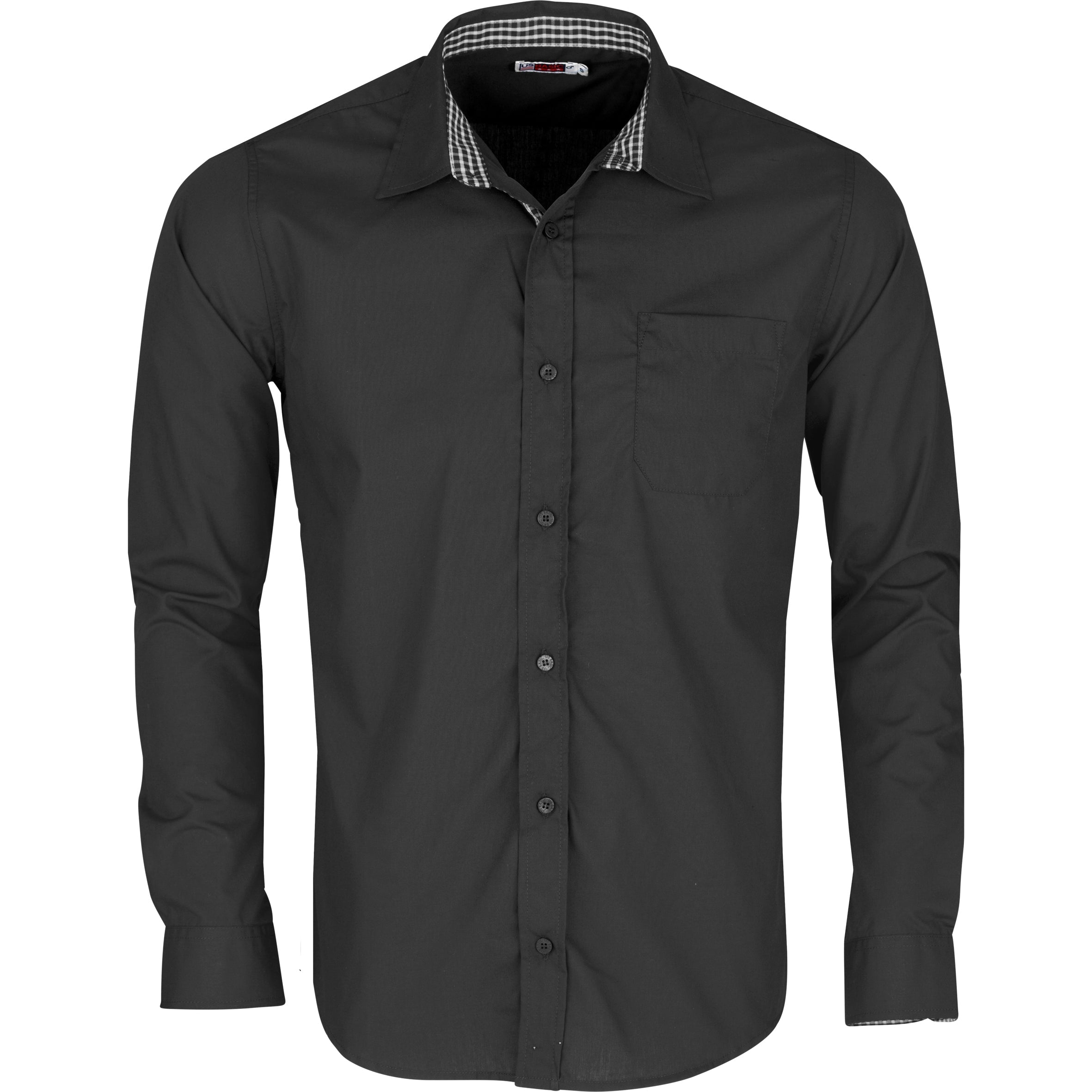 Mens Long Sleeve Warrington Shirt-2XL-Black-BL