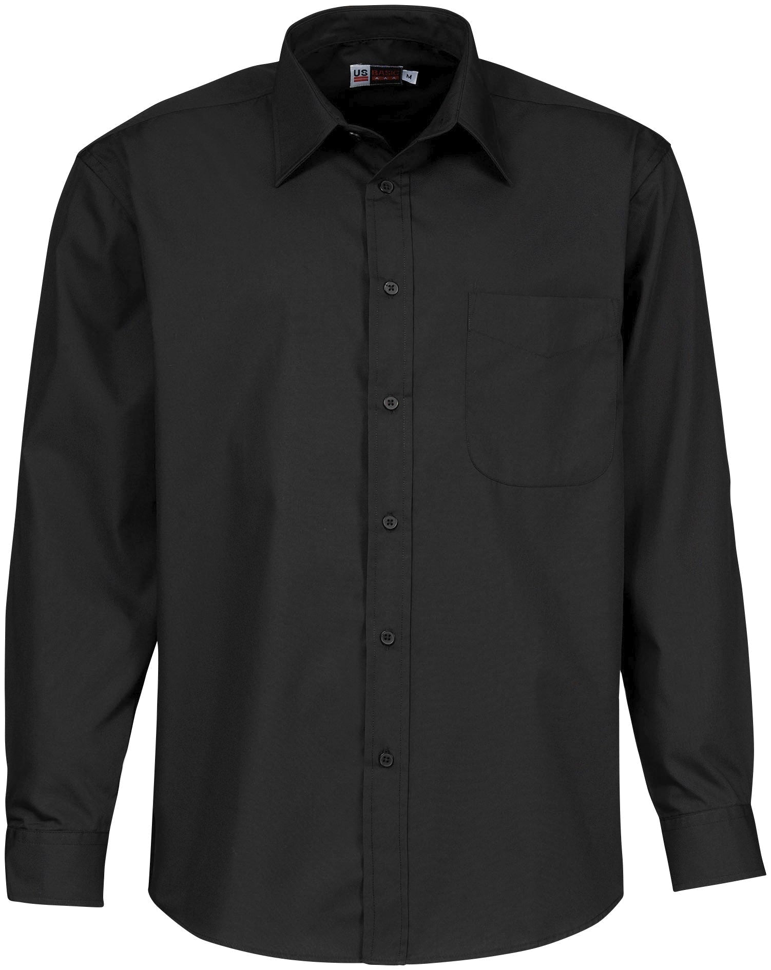 Mens Long Sleeve Washington Shirt - Black Only-2XL-Black-BL
