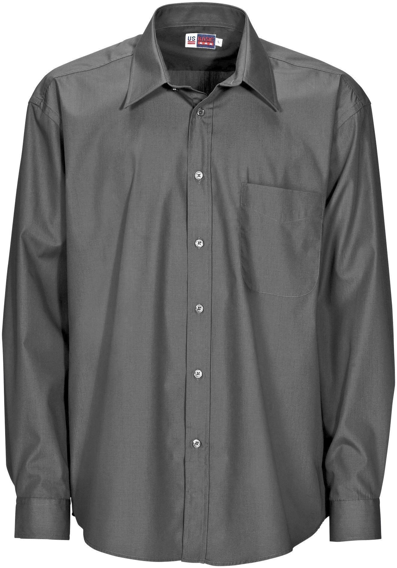 Mens Long Sleeve Washington Shirt - Black Only-2XL-Grey-GY