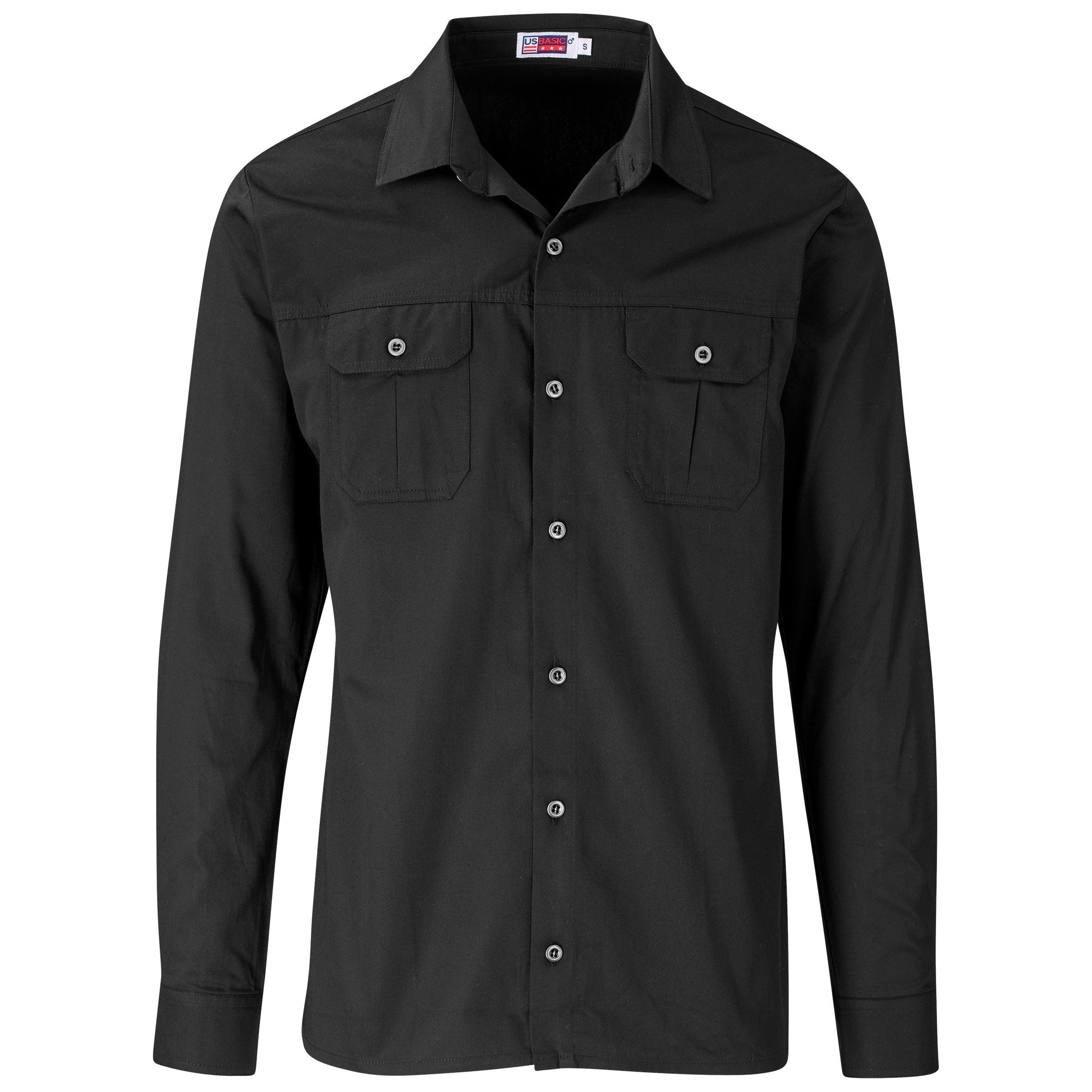 Mens Long Sleeve Wildstone Shirt-Shirts & Tops-L-Black-BL