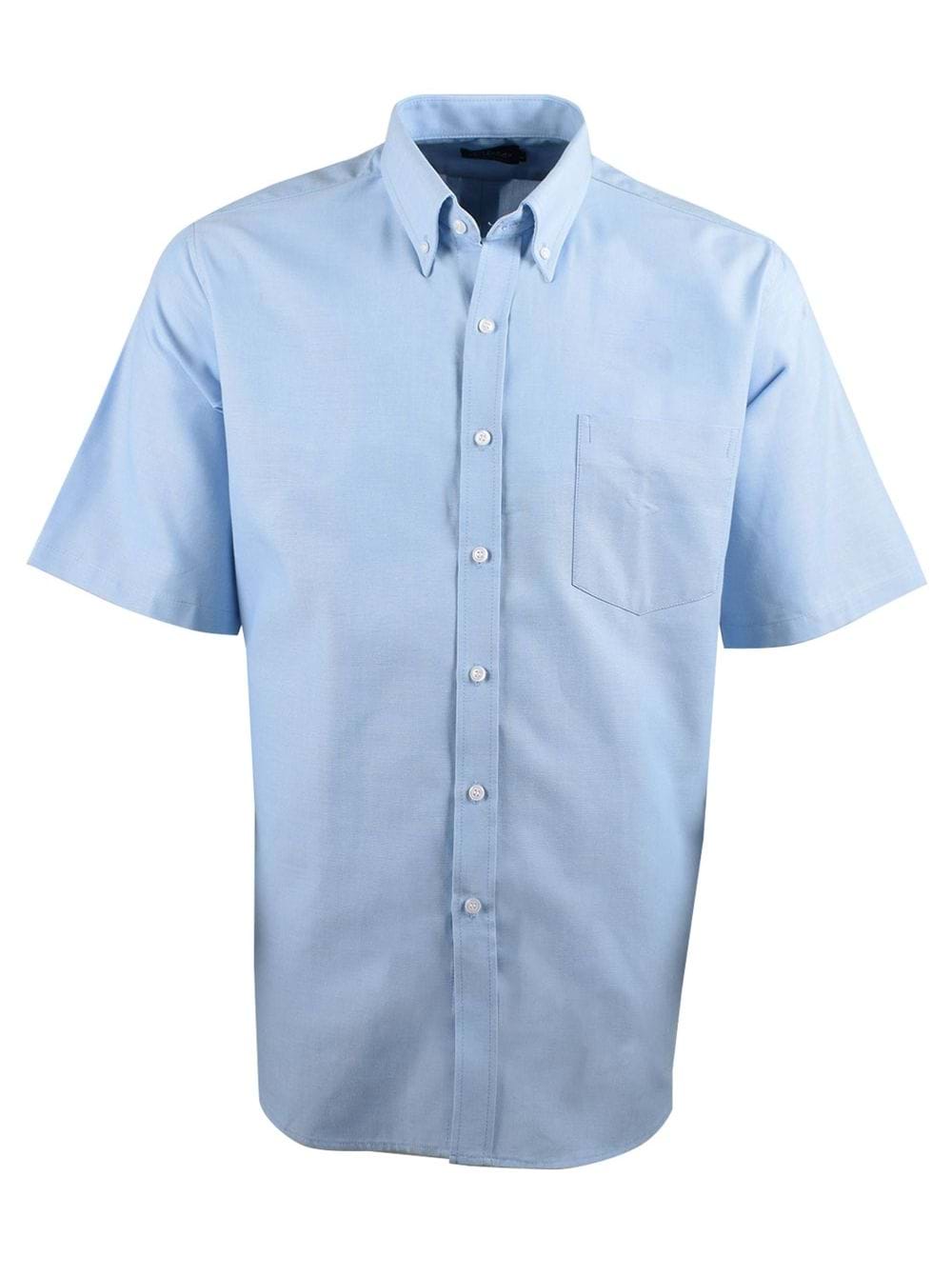 Mens Oxford 371 S/S Shirt - Blue / 3XL