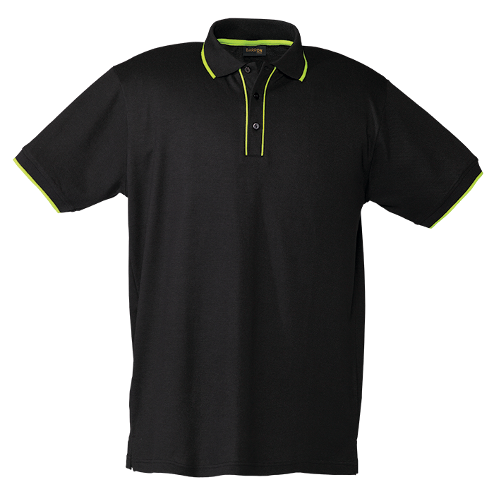 Mens Piping Golfer Black/Lime / SML / Regular - Golf Shirts