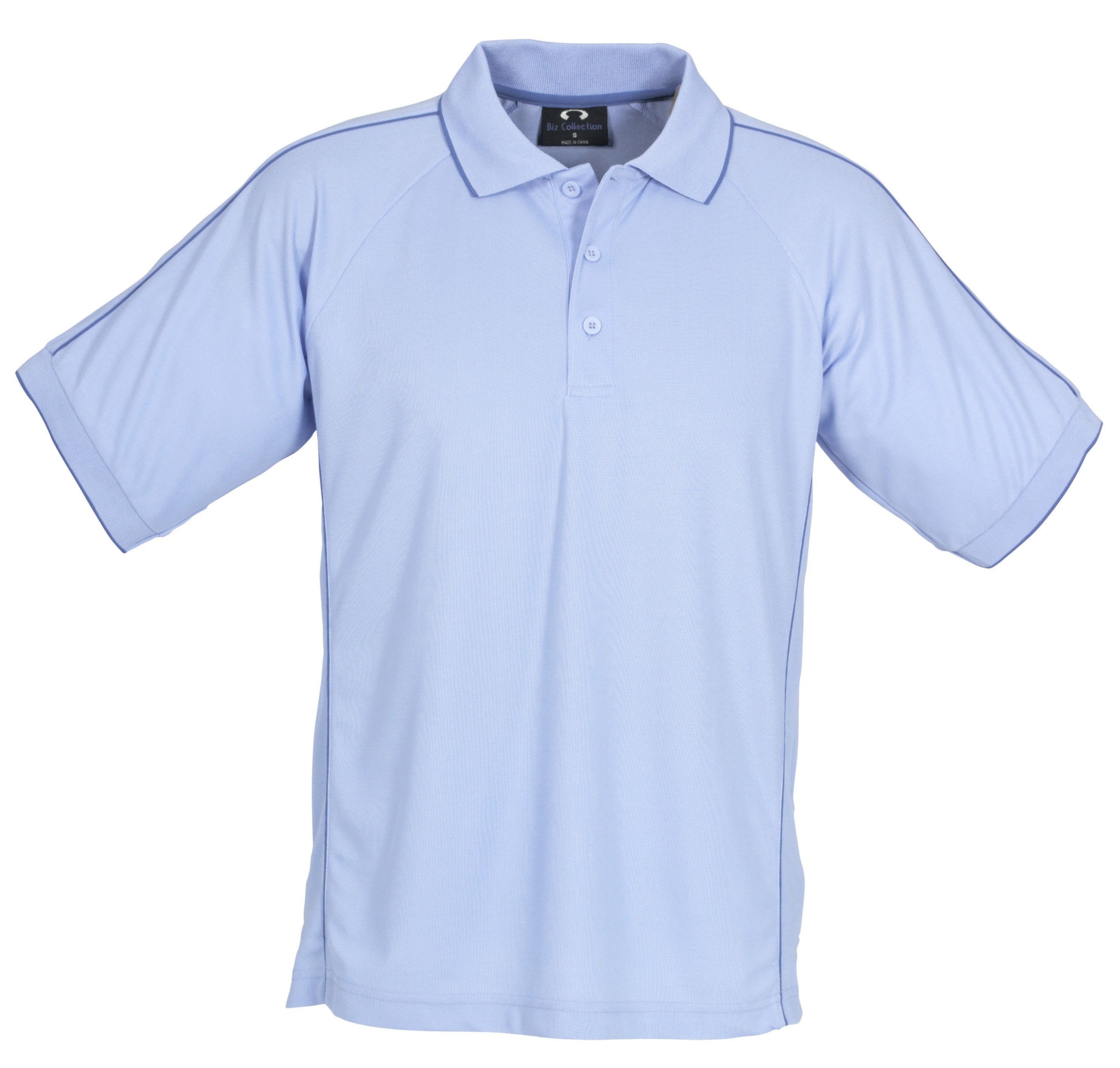 Mens Resort Golf Shirt - White Only-2XL-Light Blue-LB