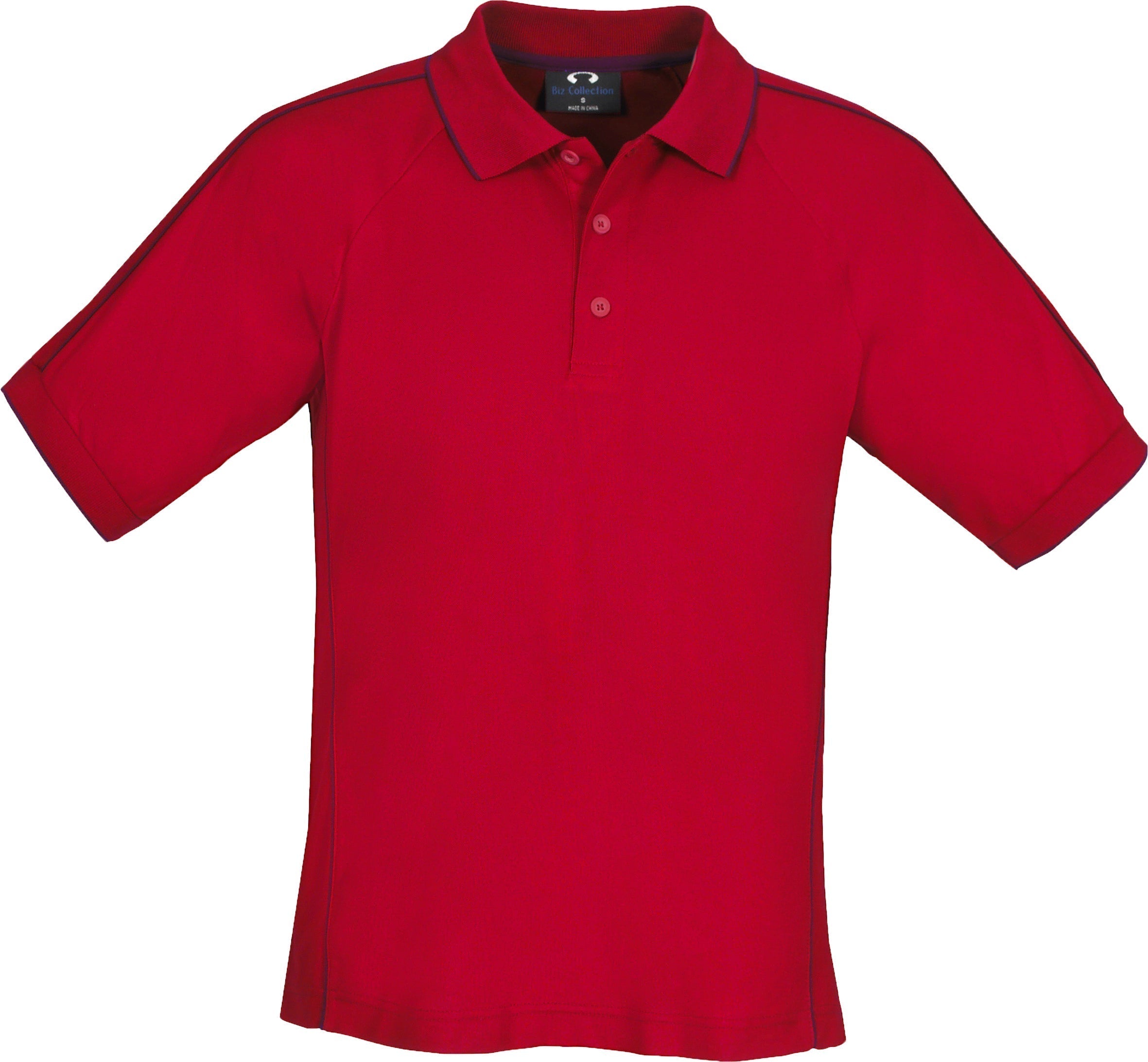 Mens Resort Golf Shirt - White Only-2XL-Red-R