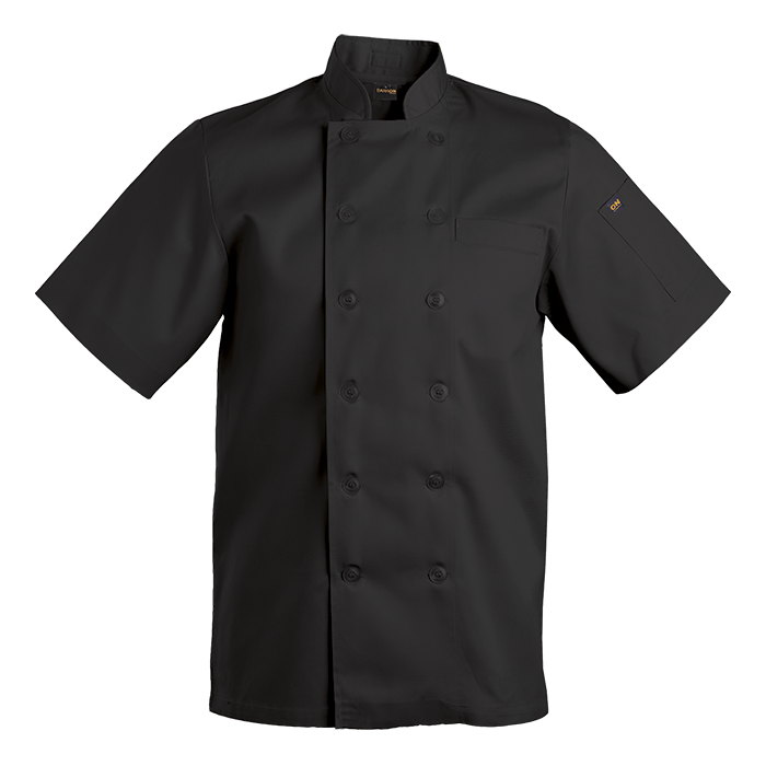 Mens Savona Short Sleeve Chef Jacket Black / XS / Regular - Jackets