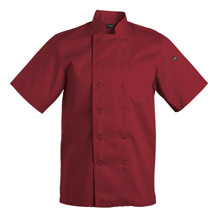 Mens Savona Short Sleeve Chef Jacket Red / XS / Regular - Jackets