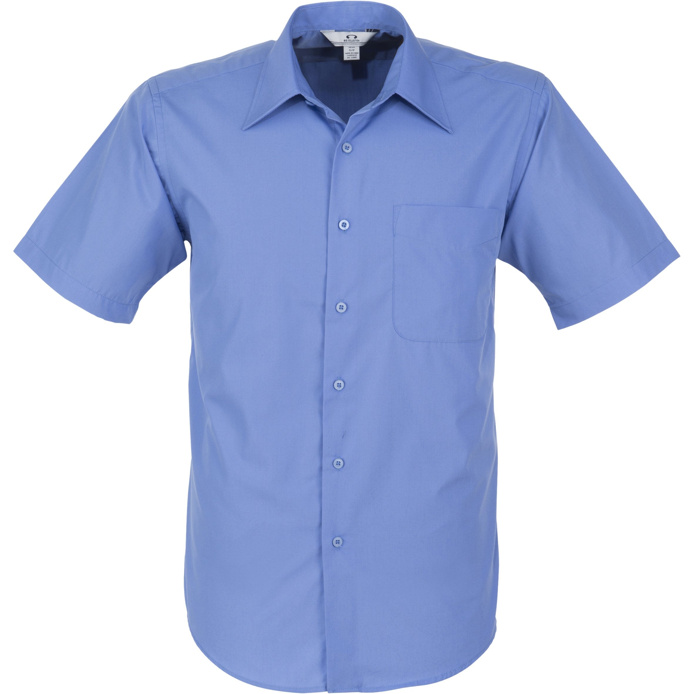 Mens Short Sleeve Metro Shirt - Black Only-2XL-Blue-BU