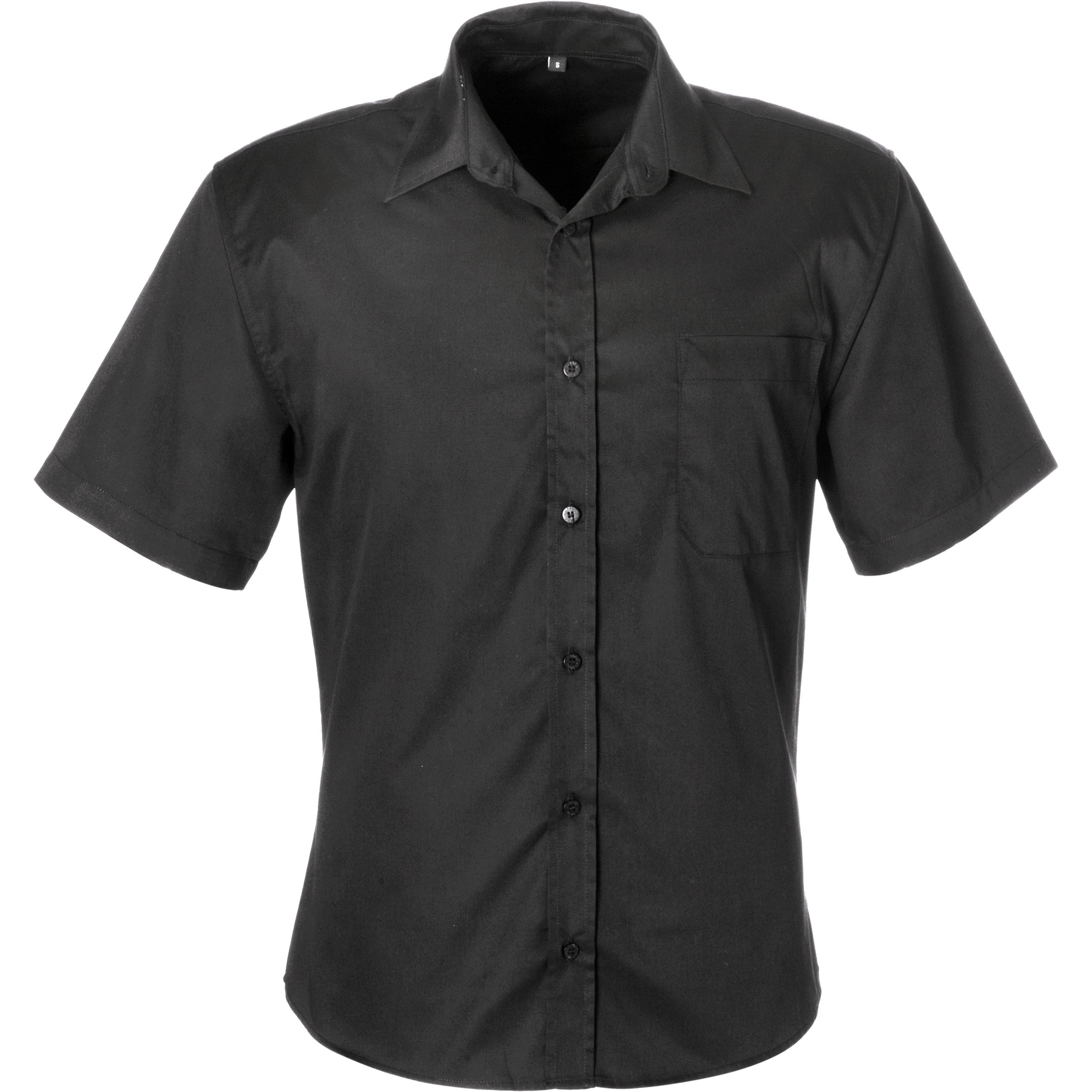 Mens Short Sleeve Milano Shirt-2XL-Black-BL