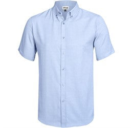 Mens Short Sleeve Nottingham Shirt-L-Sky Blue-SB