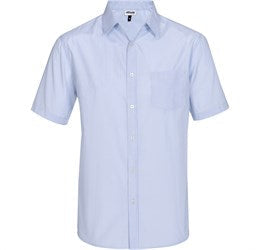 Mens Short Sleeve Portsmouth Shirt - Red Only-L-Light Blue-LB