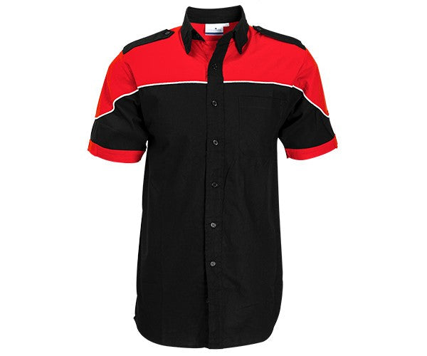Mens Short Sleeve Racer Shirt - Red Only-2XL-Red-R