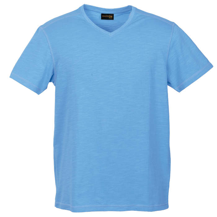 Mens Slub V Neck T-Shirt Atlantic Blue / XS / Last Buy - T-Shirts