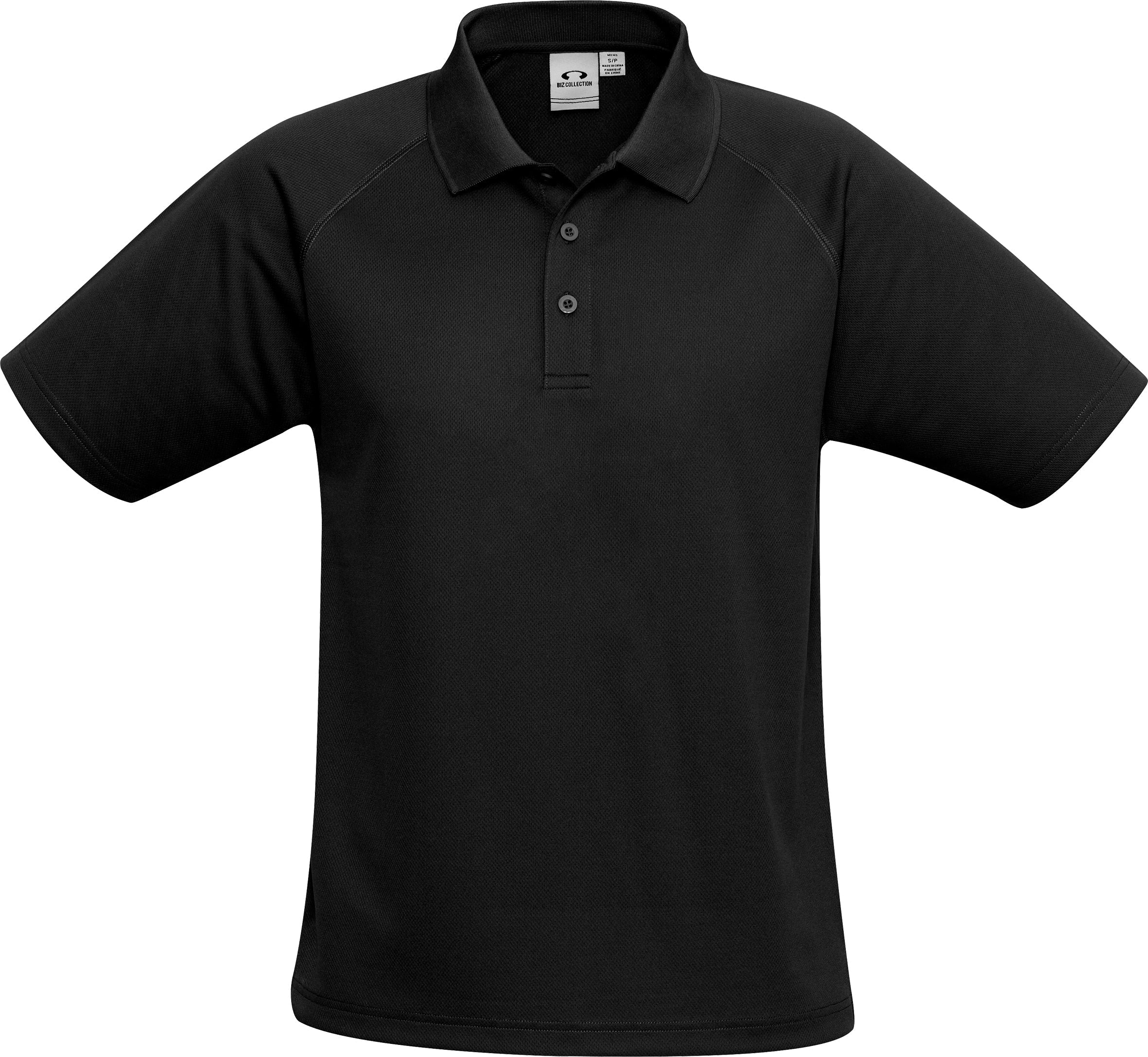 Mens Sprint Golf Shirt - White Only-L-Black-BL
