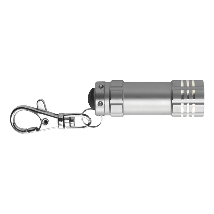 Metal Pocket Keyholder Torch with LED Lights Silver / STD / Regular - Keychains