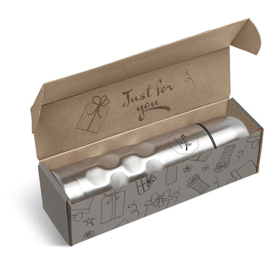 Meteor Flask in Bianca Custom Gift Box-Silver-S