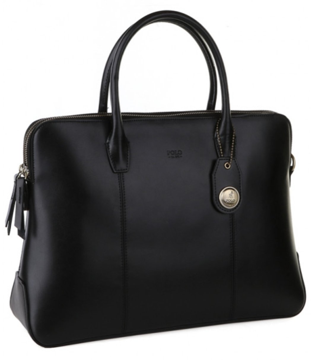 Modello Slimline Leather Briefcase | Black-Briefcases