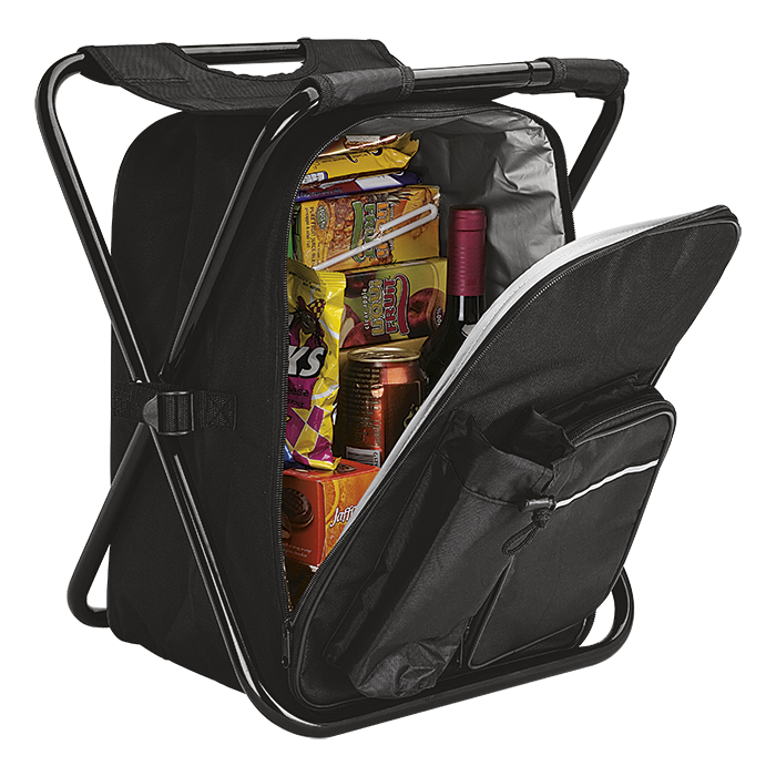 BC0007 - Picnic Chair Backpack Cooler - 420D - 600D - PEVA Lining Black / STD / Regular - Coolers