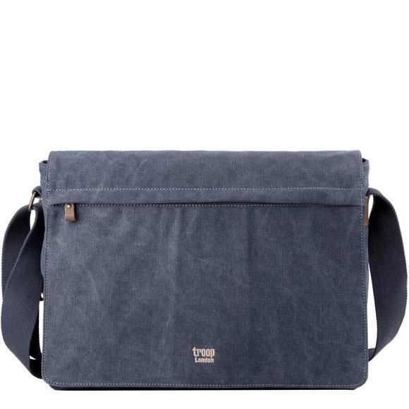 Organic Cotton Laptop Large Messenger Bag | Blue-Messenger Bags