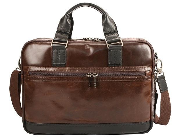 Oslo Leather Laptop Bag Brown-