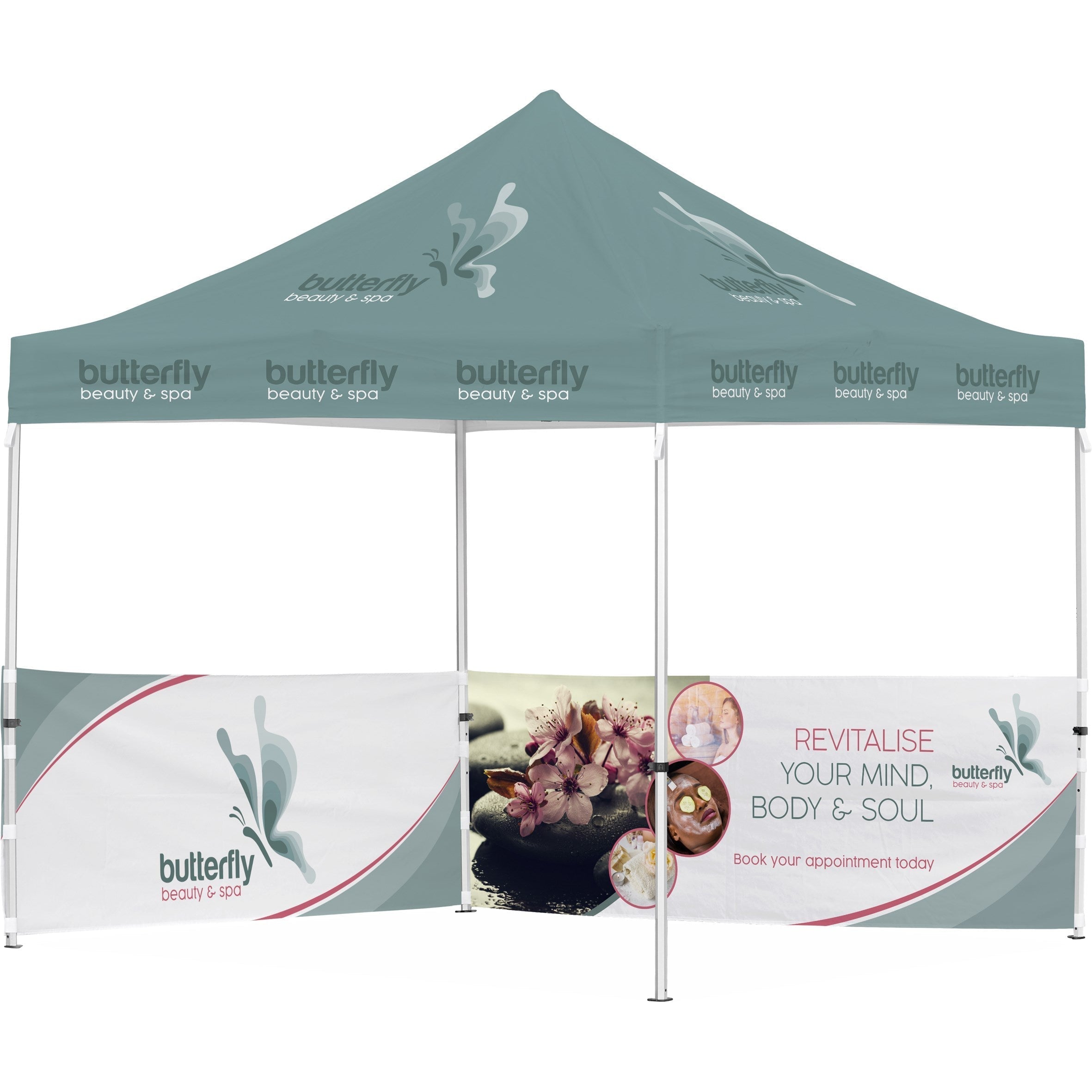 Ovation Sublimated Gazebo 3m X 3m - 2 Half-Wall Skins-Canopies & Gazebos