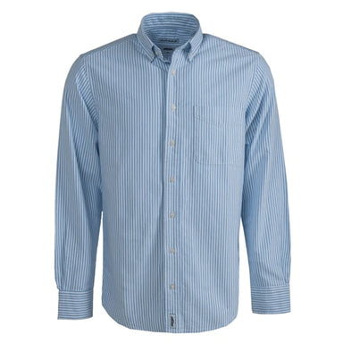 Oxford Long Sleeve Work Shirt Blue/White Stripe / M - High Grade Shirts