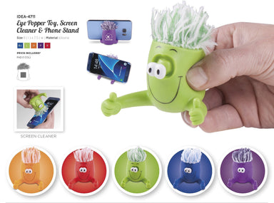 Eye Popper Toy Screen Cleaner And Phone Stand-Lime-L