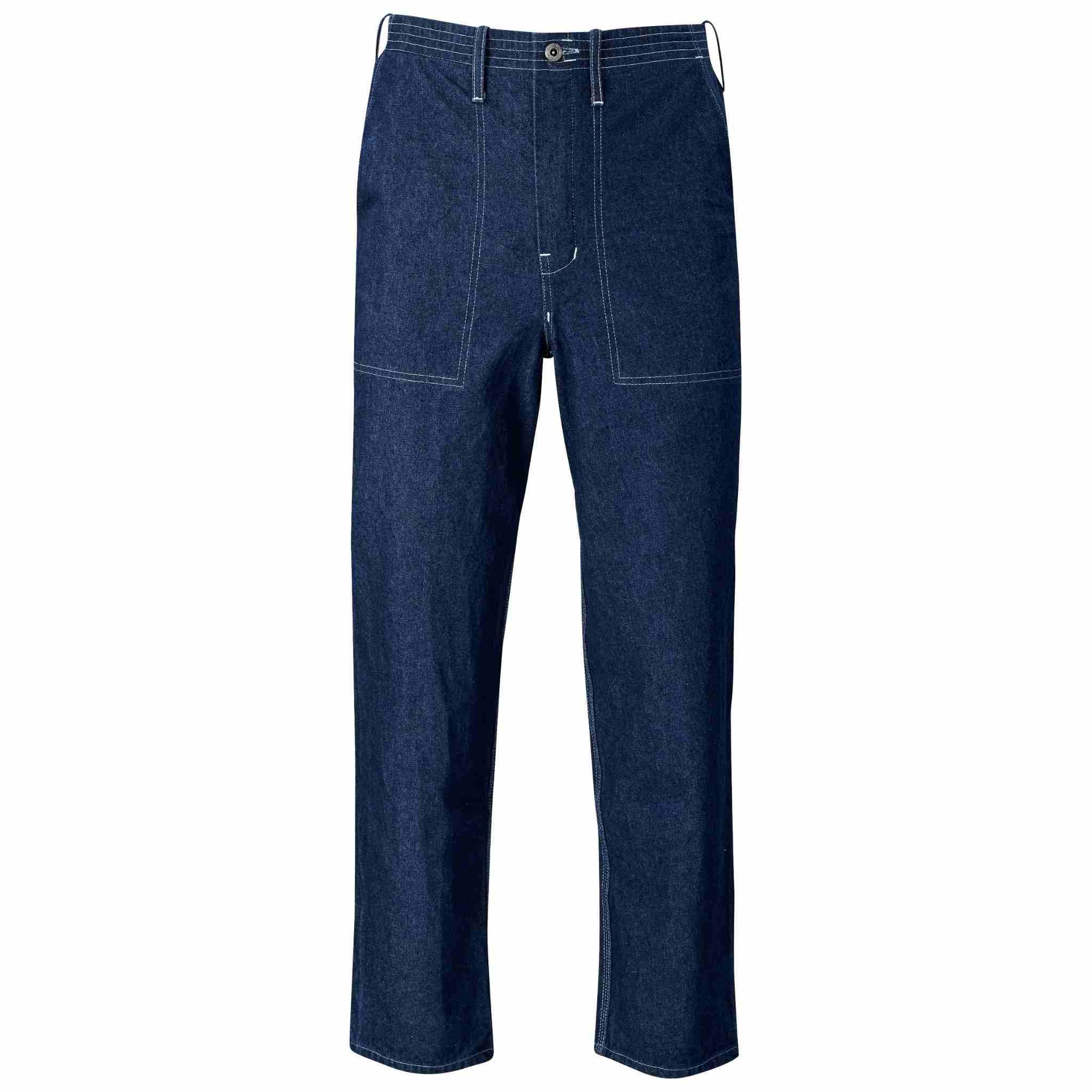 Front View of Blue Denim Jean Trouser Pants