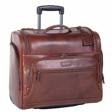 Premium pilot case in brown leather closed profile