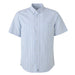 Pure Cotton Oxford Short Sleeve Work Shirt White/Blue Stripe / 4XL - High Grade Shirts