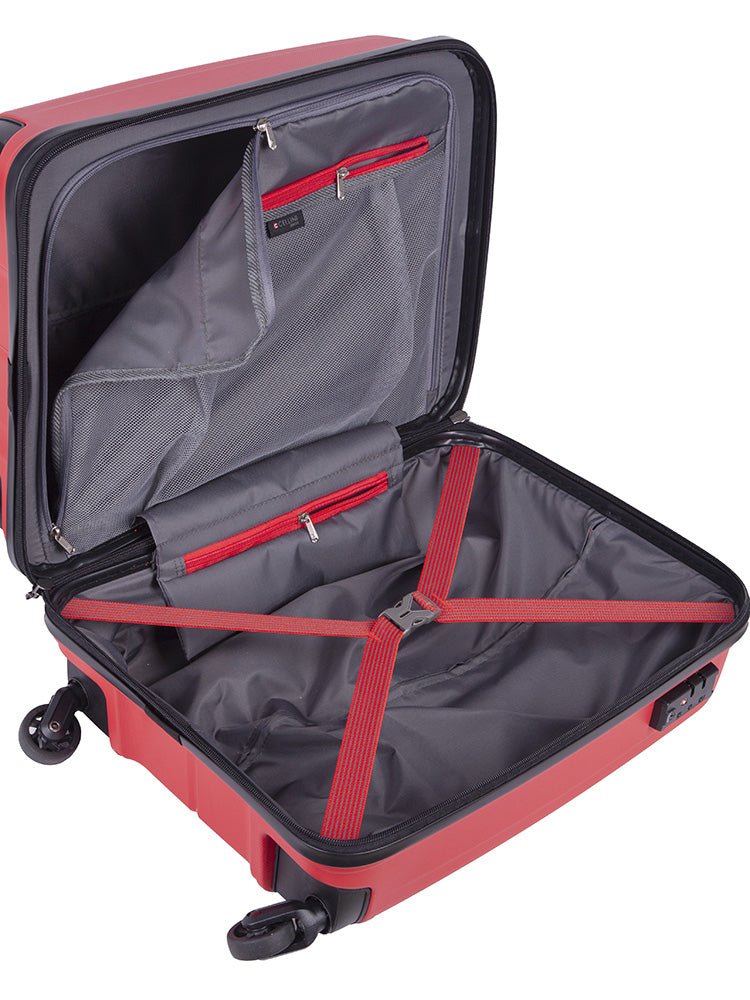 Qwest 540mm 4 Wheel Carry On Bag | Red-Suitcases