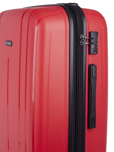 Qwest 674mm 4 Wheel Trolley Case | Red-Suitcases