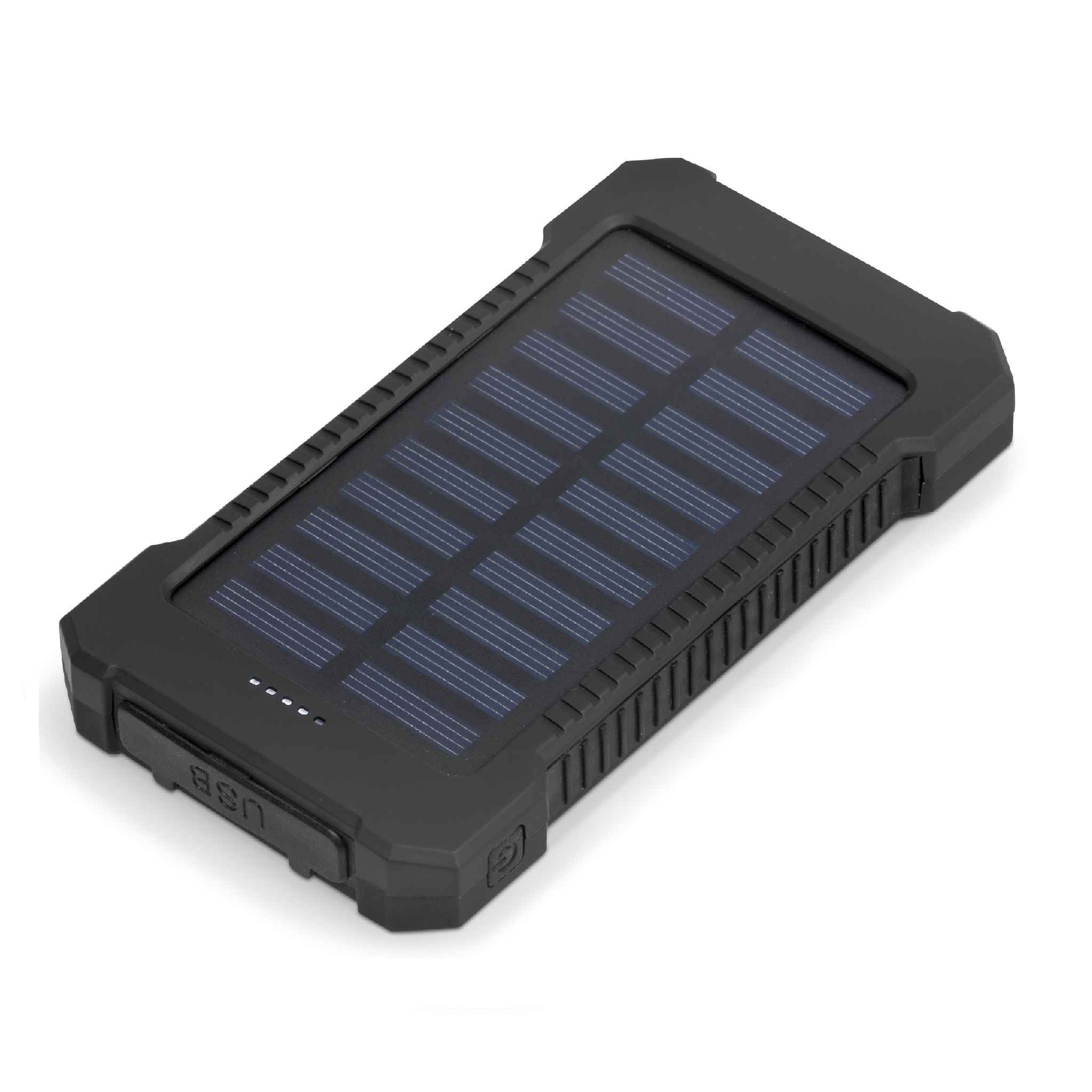 8000 mAh Solar Power Bank-Power Adapters & Chargers-Black-BL