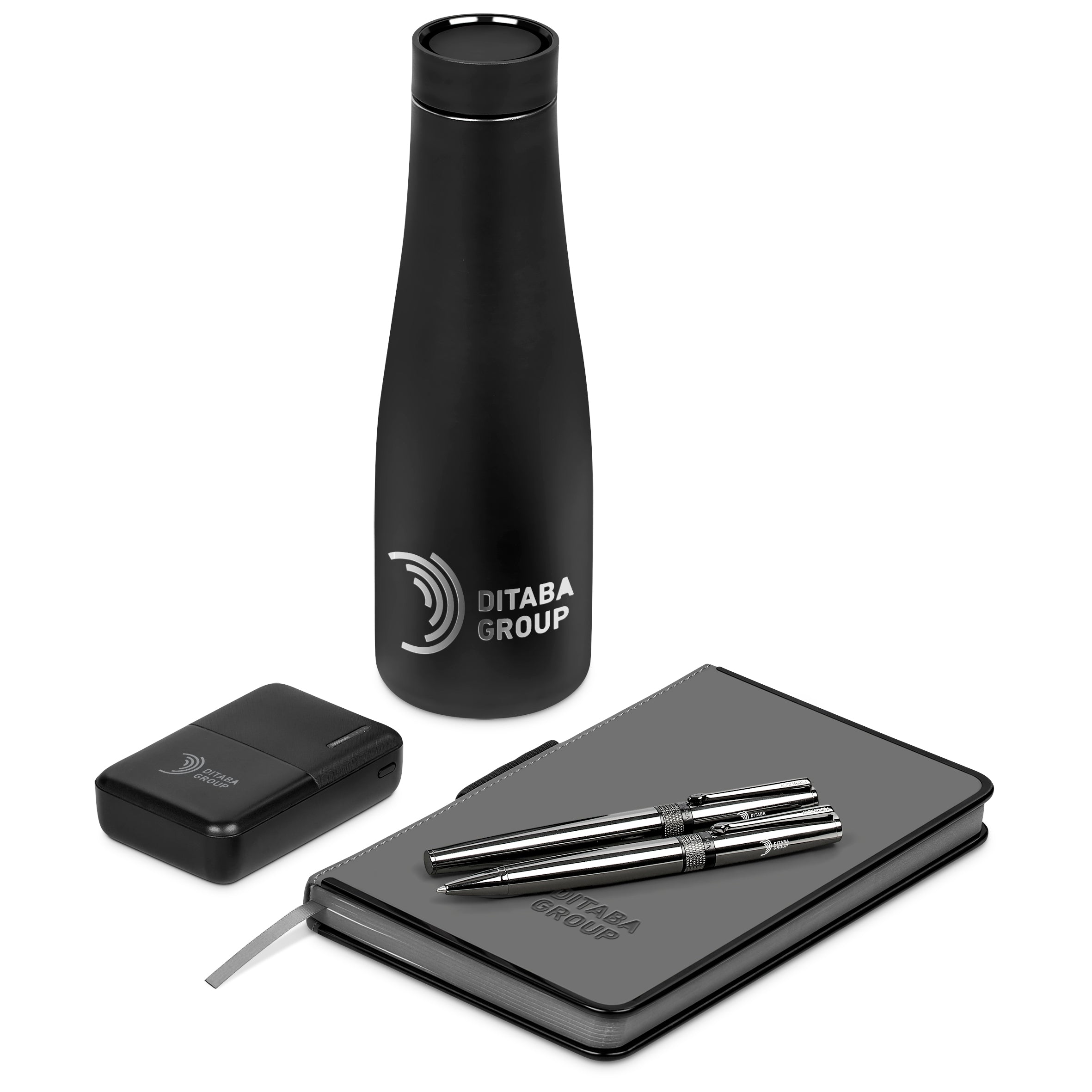 Gravitas Gift Set | Vacuum Bottle, Notebook, Pens and Power-bank