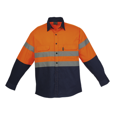 Shaft Safety Shirt Long Sleeve  Navy/Orange / SML / 