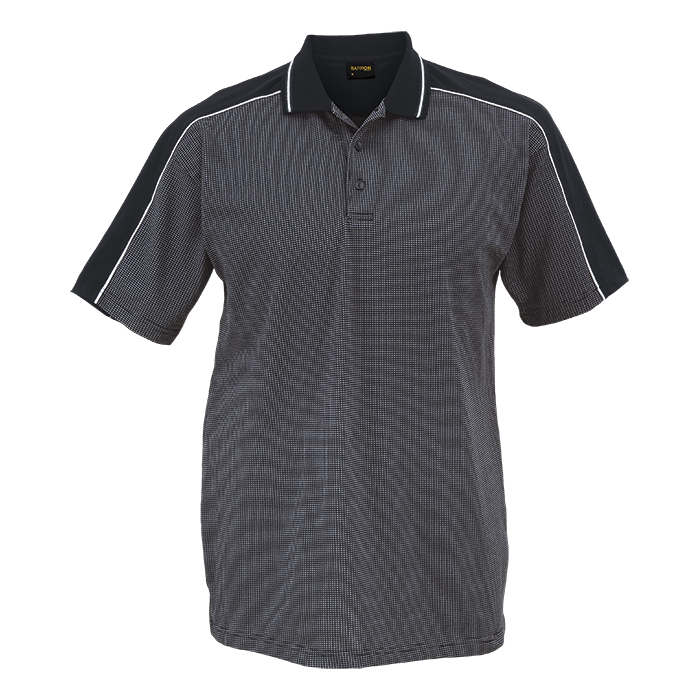 Shoulder Stripe Golfer Black / 3XL / Regular - Golf Shirts