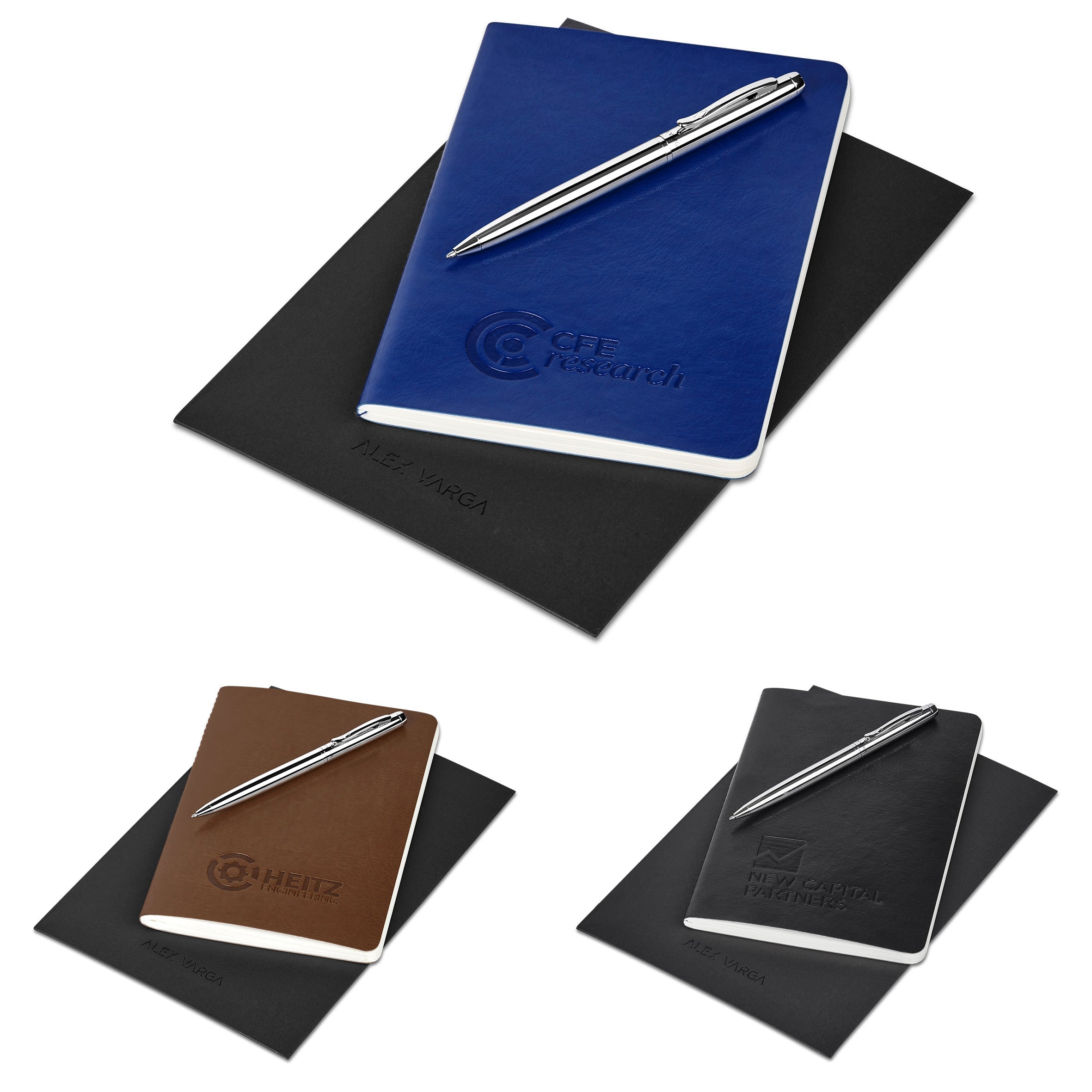 Alex Varga Small Soft Cover Notebook & Pen Set-Black-BL