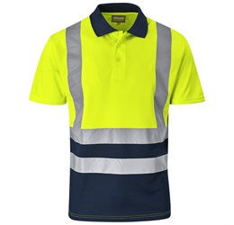 Surveyor Two-Tone Hi-Viz Reflective Golf Shirt-Shirts & Tops