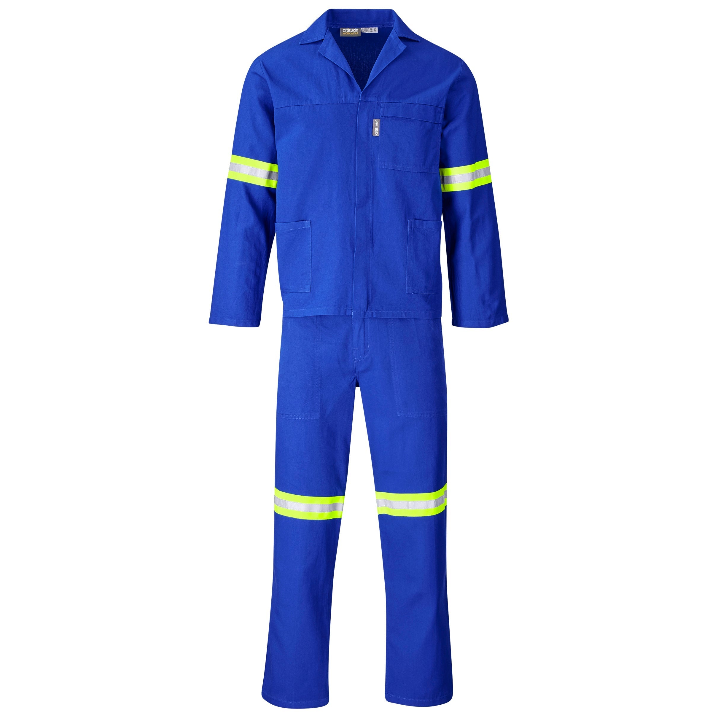 Technician 100% Cotton Conti Suit - Reflective Arms & Legs - Yellow Tape-32-Royal Blue-RB