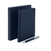 Set of two navy notebooks with a metal ballpoint pen