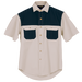 Two Tone Bush Shirt  Stone/Navy / 2XL / Regular - 