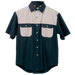 Two Tone Bush Shirt  Navy/Stone / 2XL / Regular - 